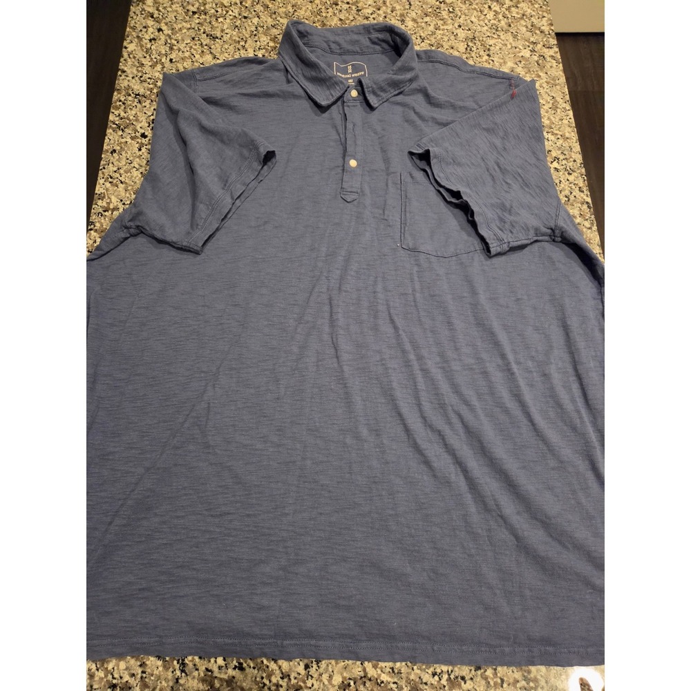 Mutual Weave Mens 4XLT Blue  Knit Short Sleeve Pocket Polo Shirt Big‎ & Tall